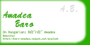 amadea baro business card
